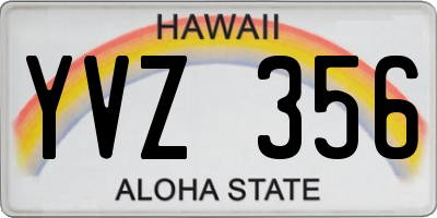 HI license plate YVZ356