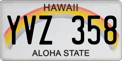 HI license plate YVZ358