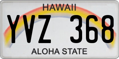 HI license plate YVZ368