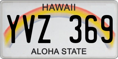 HI license plate YVZ369