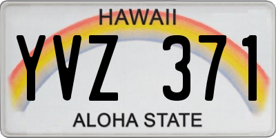 HI license plate YVZ371