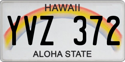 HI license plate YVZ372