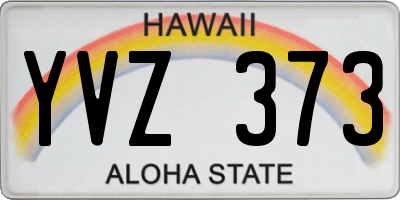 HI license plate YVZ373