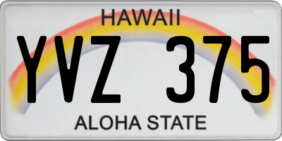 HI license plate YVZ375