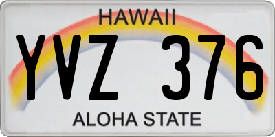 HI license plate YVZ376