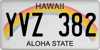 HI license plate YVZ382