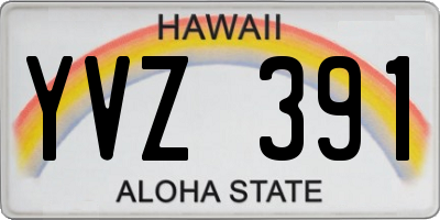 HI license plate YVZ391
