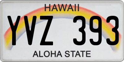 HI license plate YVZ393