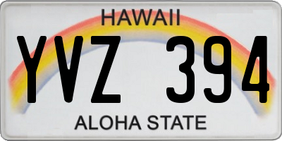 HI license plate YVZ394