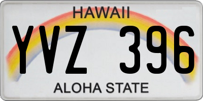 HI license plate YVZ396