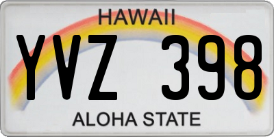 HI license plate YVZ398