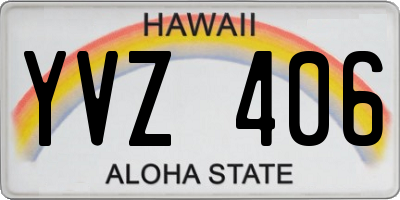HI license plate YVZ406