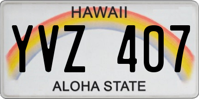 HI license plate YVZ407