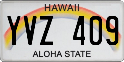 HI license plate YVZ409