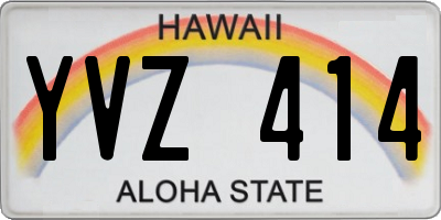HI license plate YVZ414