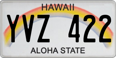 HI license plate YVZ422