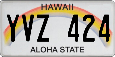 HI license plate YVZ424