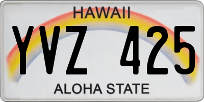 HI license plate YVZ425