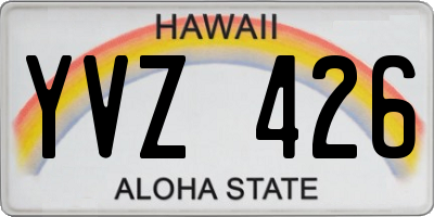 HI license plate YVZ426