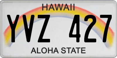 HI license plate YVZ427