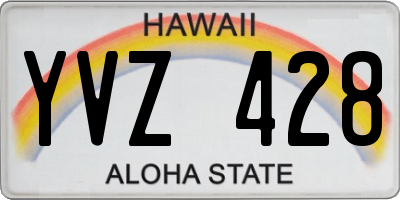 HI license plate YVZ428