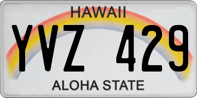 HI license plate YVZ429