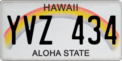 HI license plate YVZ434