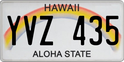 HI license plate YVZ435