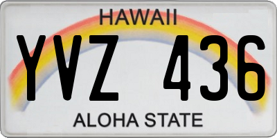 HI license plate YVZ436