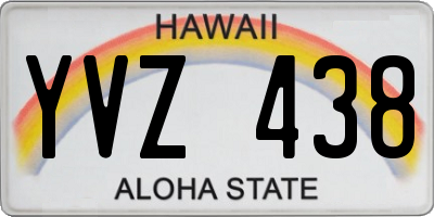 HI license plate YVZ438