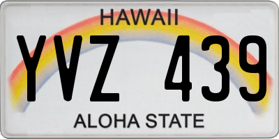 HI license plate YVZ439