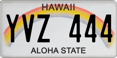 HI license plate YVZ444