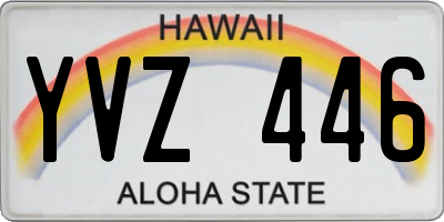 HI license plate YVZ446