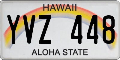HI license plate YVZ448