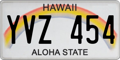 HI license plate YVZ454