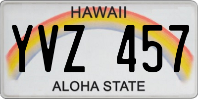 HI license plate YVZ457