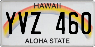 HI license plate YVZ460