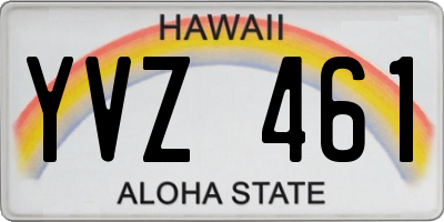 HI license plate YVZ461