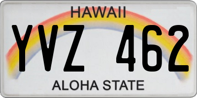 HI license plate YVZ462