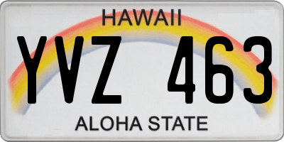 HI license plate YVZ463