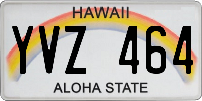 HI license plate YVZ464