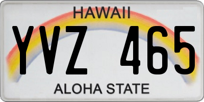 HI license plate YVZ465
