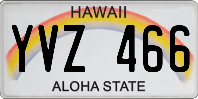 HI license plate YVZ466