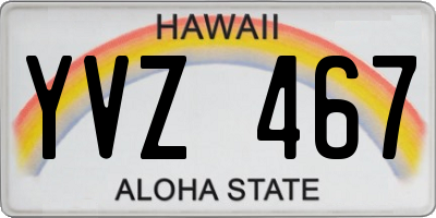 HI license plate YVZ467