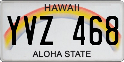 HI license plate YVZ468
