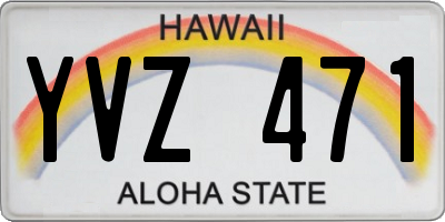 HI license plate YVZ471