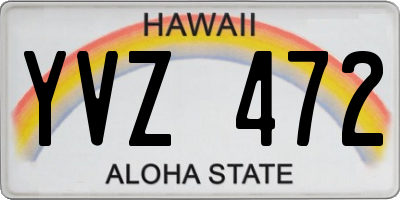 HI license plate YVZ472