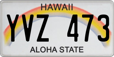 HI license plate YVZ473