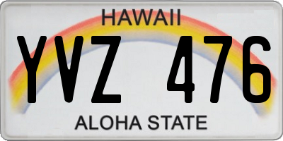 HI license plate YVZ476
