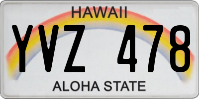 HI license plate YVZ478